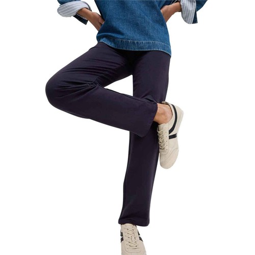 M&S Womens Cotton Rich Straight Leg Joggers, 18, Navy thumbnail 3