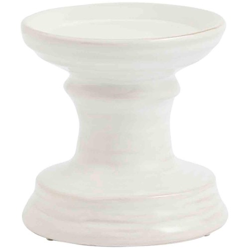 M&S Ceramic Pillar Candle Holder, White