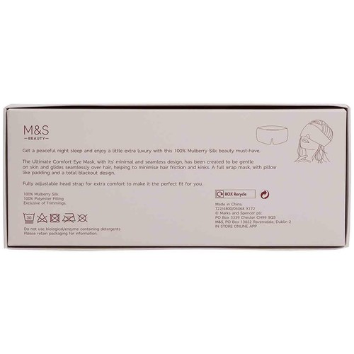 M&S Ultimate Comfort Pure Mulberry Silk Eye Mask, Charcoal thumbnail 3