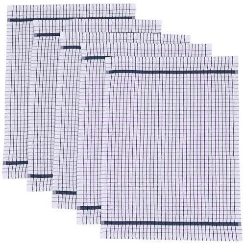 M&S Checked Terry Tea Towels, Blue