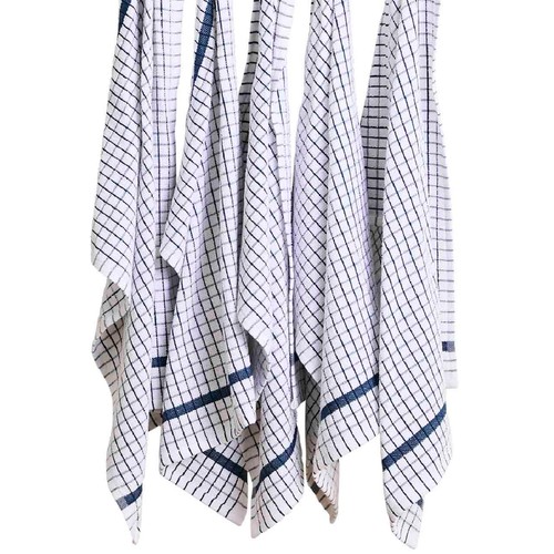 M&S Checked Terry Tea Towels, Blue thumbnail 3