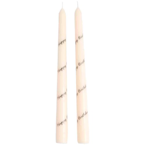 M&S Collection Happy Birthday Dinner Candles, White thumbnail 3