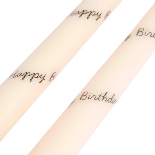 M&S Collection Happy Birthday Dinner Candles, White thumbnail 4