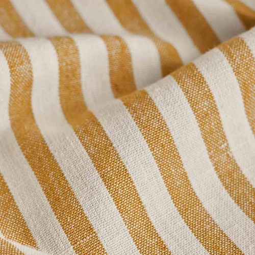 M&S Cotton with Linen Striped Tablecloth, Ochre thumbnail 4