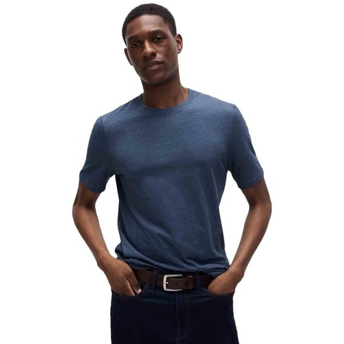 M&S Mens Pure Cotton Crew Neck T-Shirt, XXL, Denim thumbnail 2