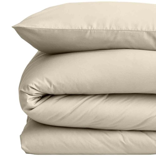M&S Cotton Rich Bedding Set, Double, Light Cream