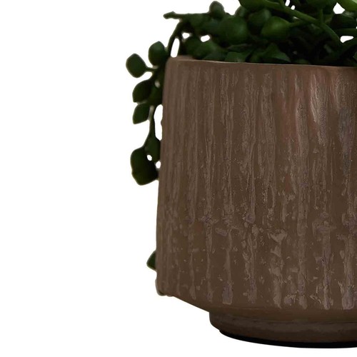 M&S Artificial String of Pearls in Textured Ceramic Pot, Brown thumbnail 2