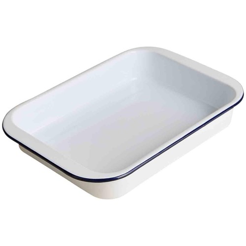 M&S Enamel 35cm Roaster, Dark Blue thumbnail 3