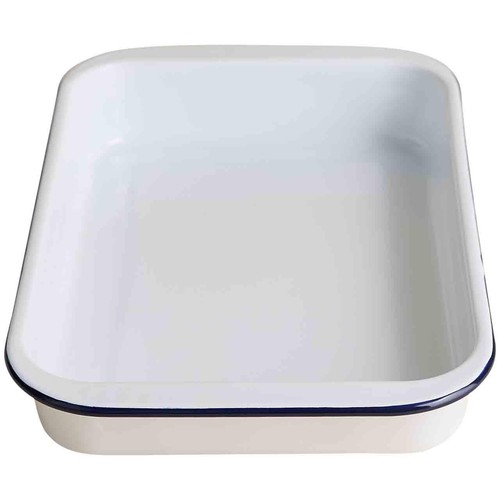 M&S Enamel 41cm Roaster, Dark Blue