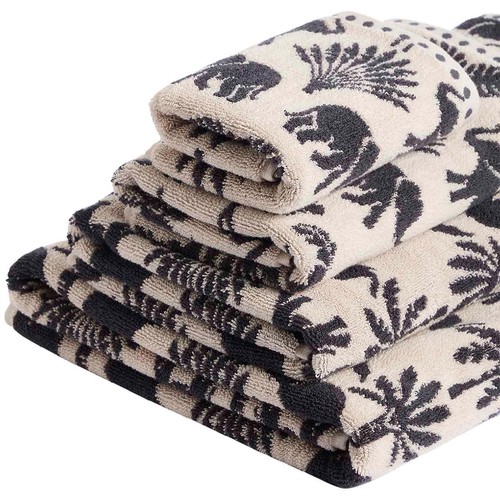 M&S Pure Cotton Elephant Palm Towel, Bath Towel, Charcoal thumbnail 3