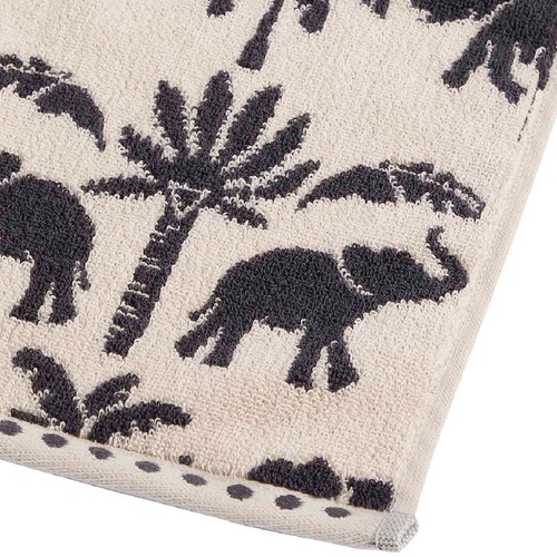 M&S Pure Cotton Elephant Palm Towel, Bath Towel, Charcoal thumbnail 4