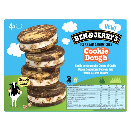 Ben & Jerry's Cookie Dough Ice Cream Sandwich Multipack 4MP thumbnail 4