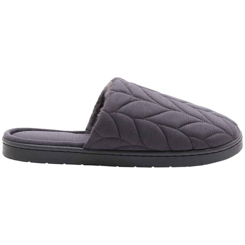 M&S Womens Quilted Mule Slippers with Secret Support, Size 6, Slate Blue thumbnail 2