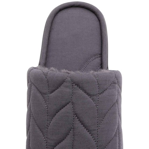 M&S Womens Quilted Mule Slippers with Secret Support, Size 6, Slate Blue thumbnail 3