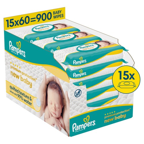 Pampers New Baby Wipes 15 Pack