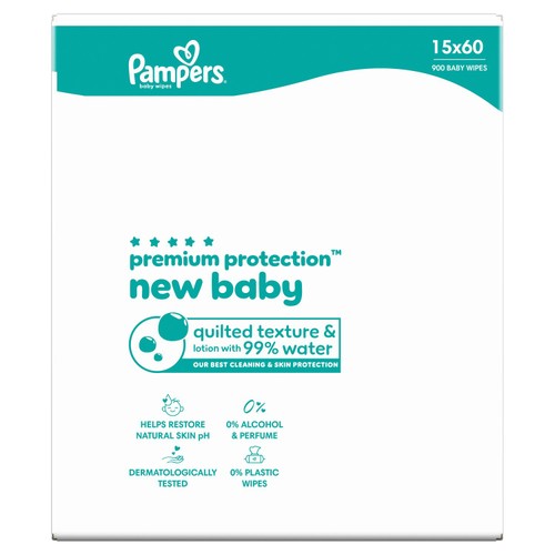 Pampers New Baby Wipes 15 Pack thumbnail 2