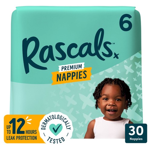 Rascals Premium Nappies, Size 6 (15-20kg) thumbnail 2