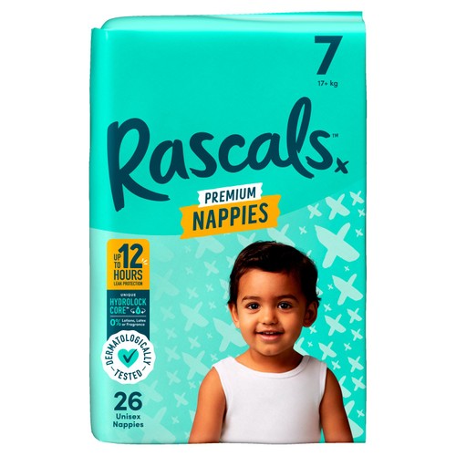 Rascals Premium Nappies, Size 7 (17+kg) thumbnail 2