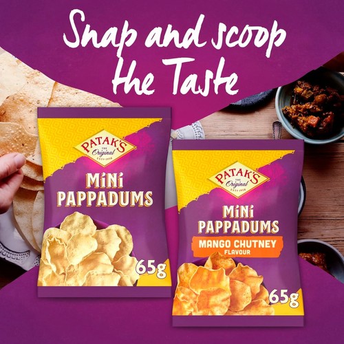Pataks Mango Mini Pappadums thumbnail 3