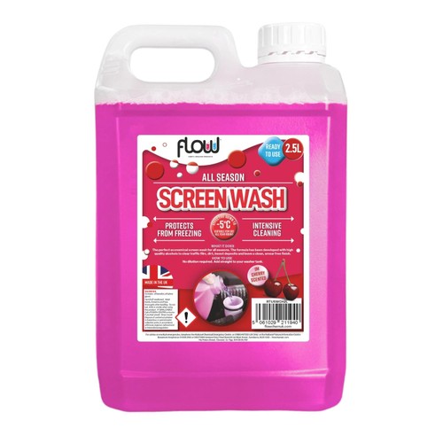 Flow Pink 2.5L Ready To Use Cherry Scented Screen Wash