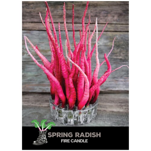 She Grows Veg Spring Radish Fire Candle Seeds