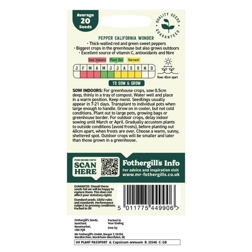 Mr Fothergills Seeds Oh Sow Simple Pepper Sweet thumbnail 2
