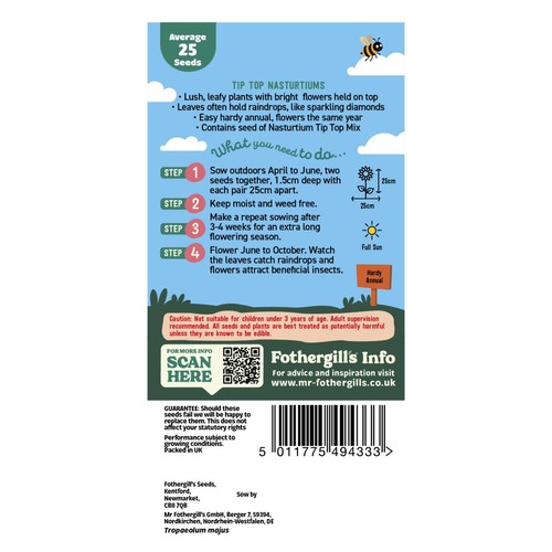Mr Fothergills Seeds Tip Top Nasturtiums thumbnail 2