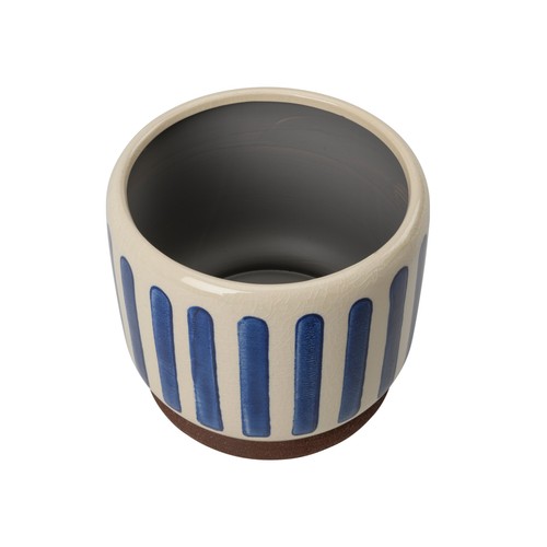 Burgon & Ball Collectors Indoor Pot 16cm Blue Stripe thumbnail 2