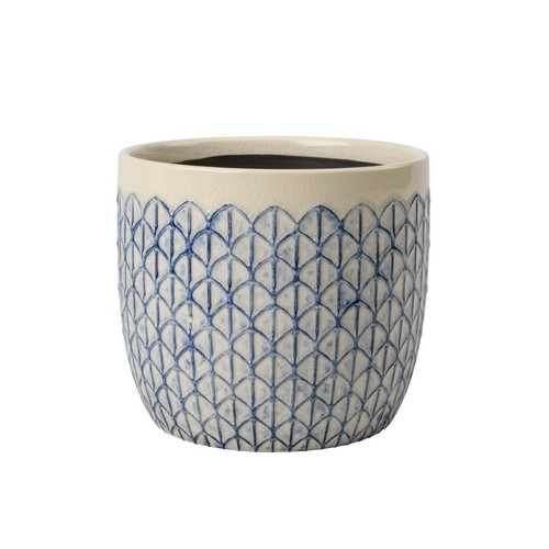 Burgon & Ball Collectors Indoor Pot 18cm Creme Geo