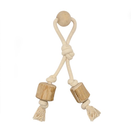 Elkwood Double Coffee Wood Rope Toy