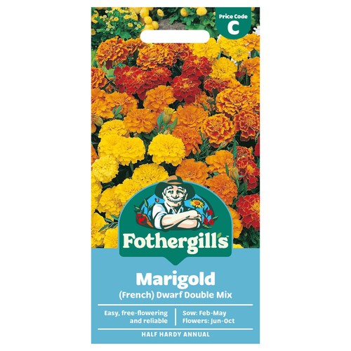 Mr Fothergills Seeds Marigold (French) Dwarf Double Mix