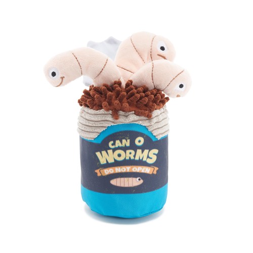 Bark Live Bait Bites Can of Worms Dog Toy - Medium