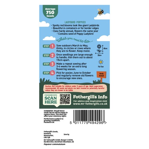 Mr Fothergills Seeds Ladybird Poppies thumbnail 2