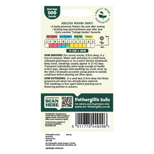 Mr Fothergills Seeds Oh Sow Simple Aquilegia Mix thumbnail 2