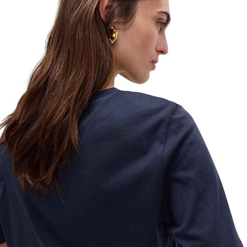 M&S Womens Pure Cotton Everyday Fit T-Shirt, 8, Navy thumbnail 6