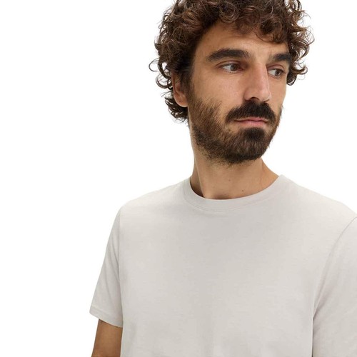 M&S Mens Regular Fit Pure Cotton Crew Neck T-Shirt, L, Beige thumbnail 3