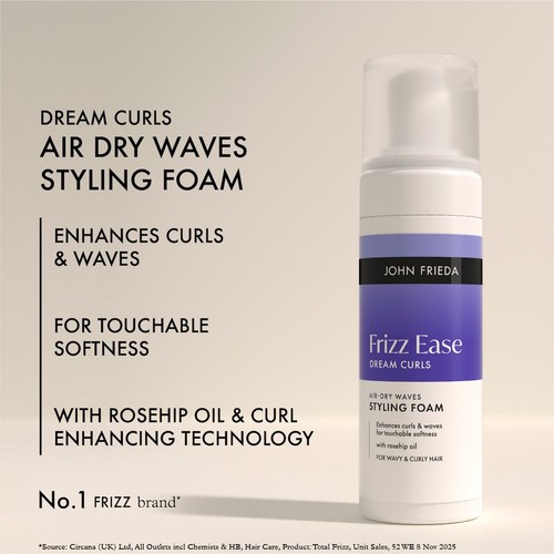 John Frieda Frizz Ease Dream Curls Air Dry Waves Styling Foam thumbnail 3