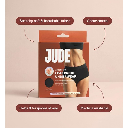 Jude Washable Absorbent High Waist Pants Black Medium thumbnail 4