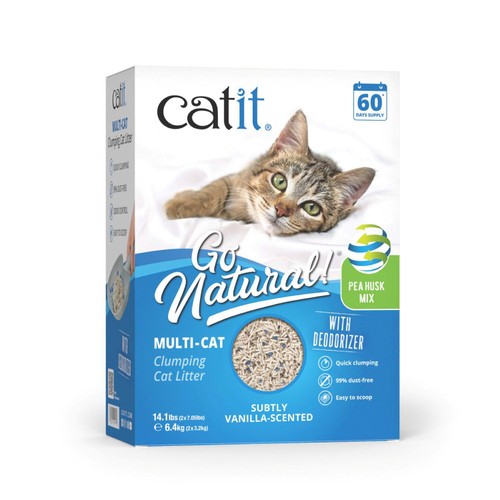 Catit Go Natural Pea Husk Mix Multi-Cat Litter Vanilla