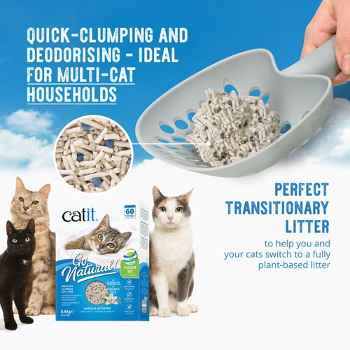 Catit Go Natural Pea Husk Mix Multi-Cat Litter Vanilla thumbnail 3
