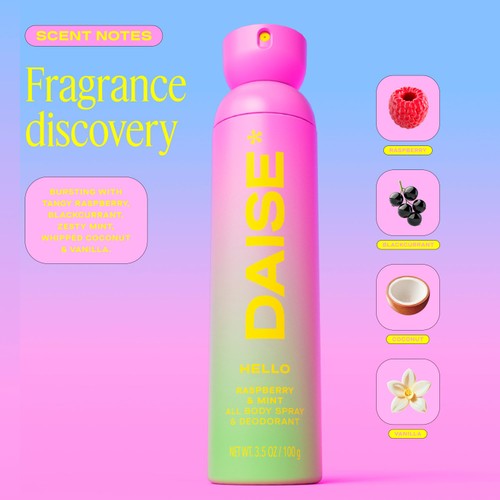 DAISE Hello All Body Spray & Deodorant in Raspberry & Mint  thumbnail 6