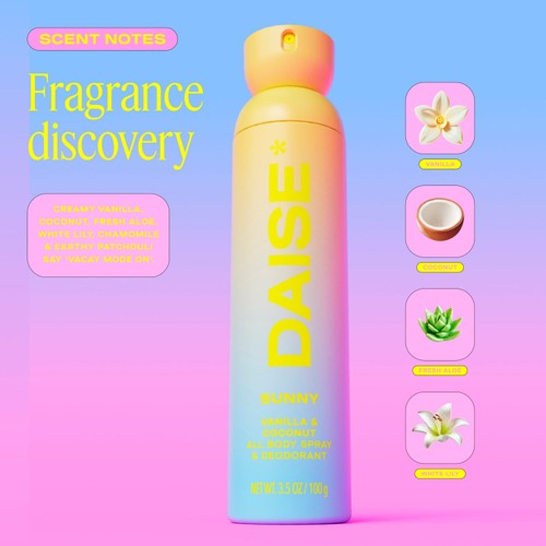 DAISE Sunny All Body Spray & Deodorant in Vanilla & Coconut thumbnail 6