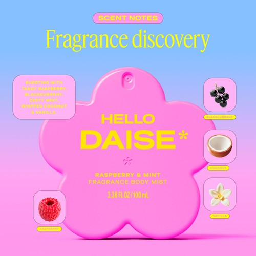 DAISE Hello Fragrance Body Mist in Raspberry & Mint thumbnail 4