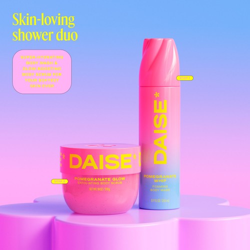 DAISE Exfoliating Body Scrub in Pomegranate Glow, For Soft Glowing Skin thumbnail 8