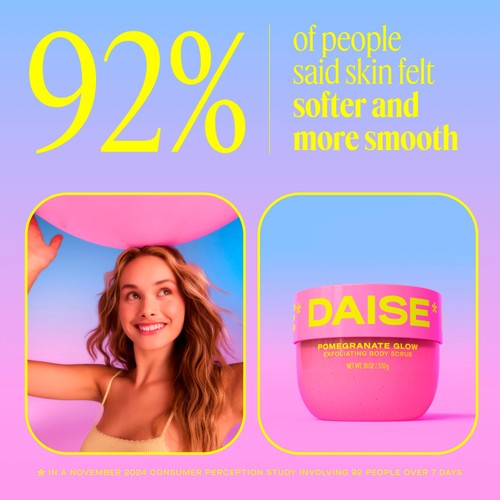 DAISE Exfoliating Body Scrub in Pomegranate Glow, For Soft Glowing Skin thumbnail 9