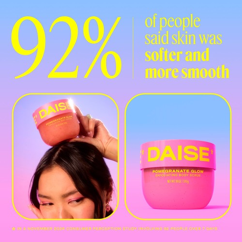 DAISE Exfoliating Body Scrub in Pomegranate Glow, For Soft Glowing Skin thumbnail 10