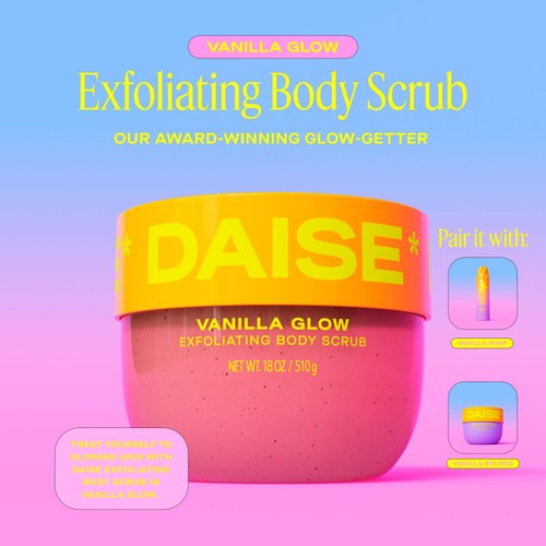 DAISE Exfoliating Body Scrub in Vanilla Glow, For Soft Glowing Skin thumbnail 6