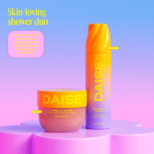DAISE Exfoliating Body Scrub in Vanilla Glow, For Soft Glowing Skin thumbnail 8