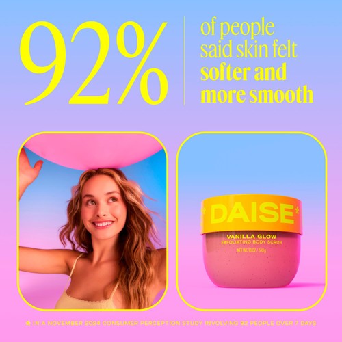DAISE Exfoliating Body Scrub in Vanilla Glow, For Soft Glowing Skin thumbnail 9