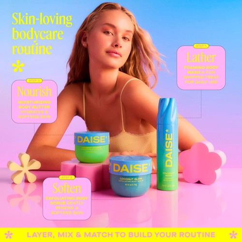 DAISE Foaming Body Wash in Coconut Whip, Ultra Hydrating for Skin thumbnail 4